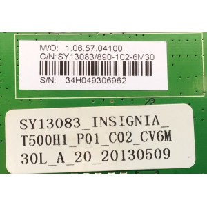 TARJETA INTERFACE PARA TV INSIGNIA / NUMERO DE PARTE 890-102-6M30 / CV6M30L-A / SY13083 / 34H049306362 / MS-1E198407 / MODELO NS-50L440NA14